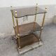 Shelf vintage brass 3 trays smoked glass