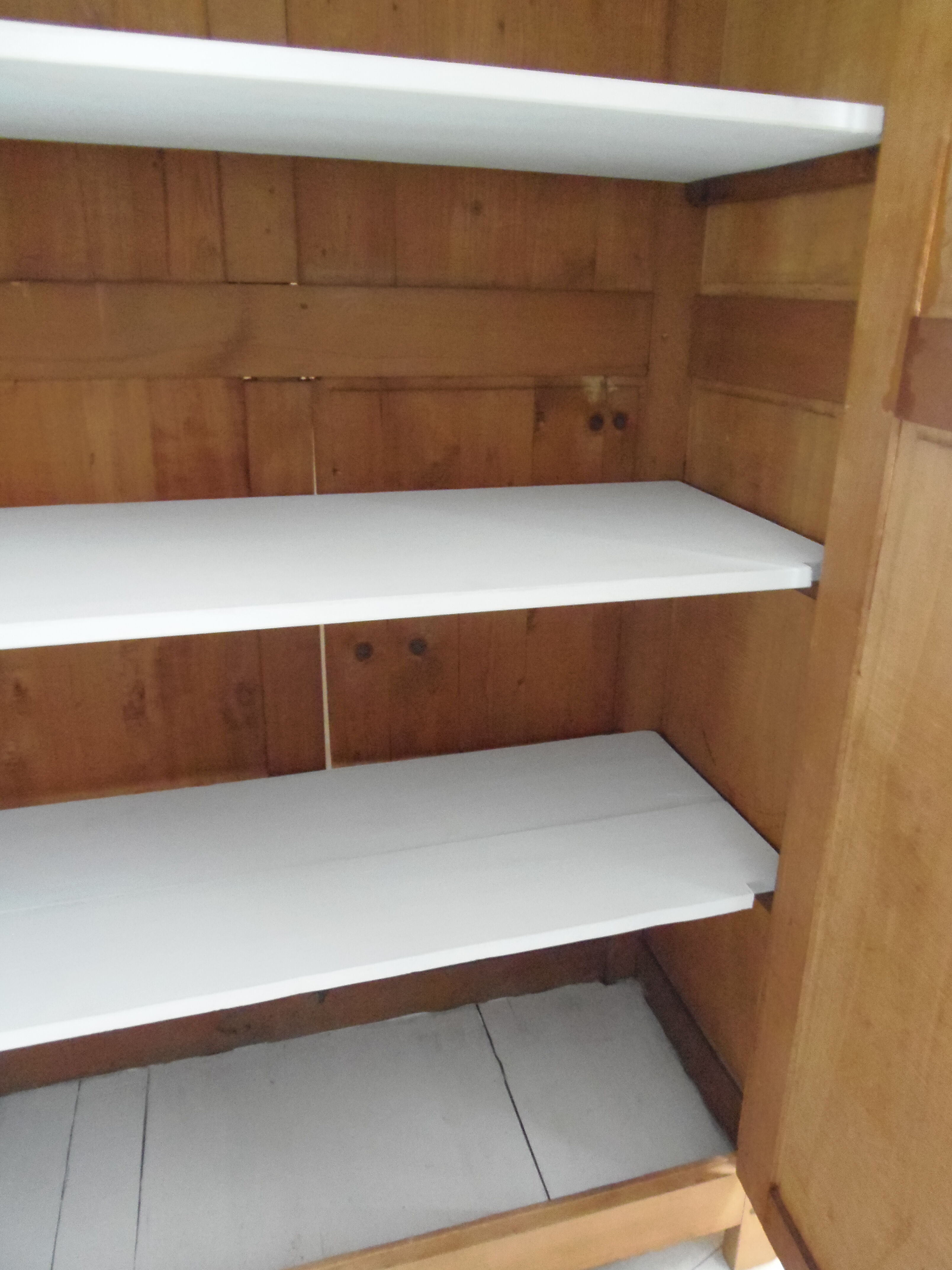 Vintage Parisian wardrobe 2 doors raw wood