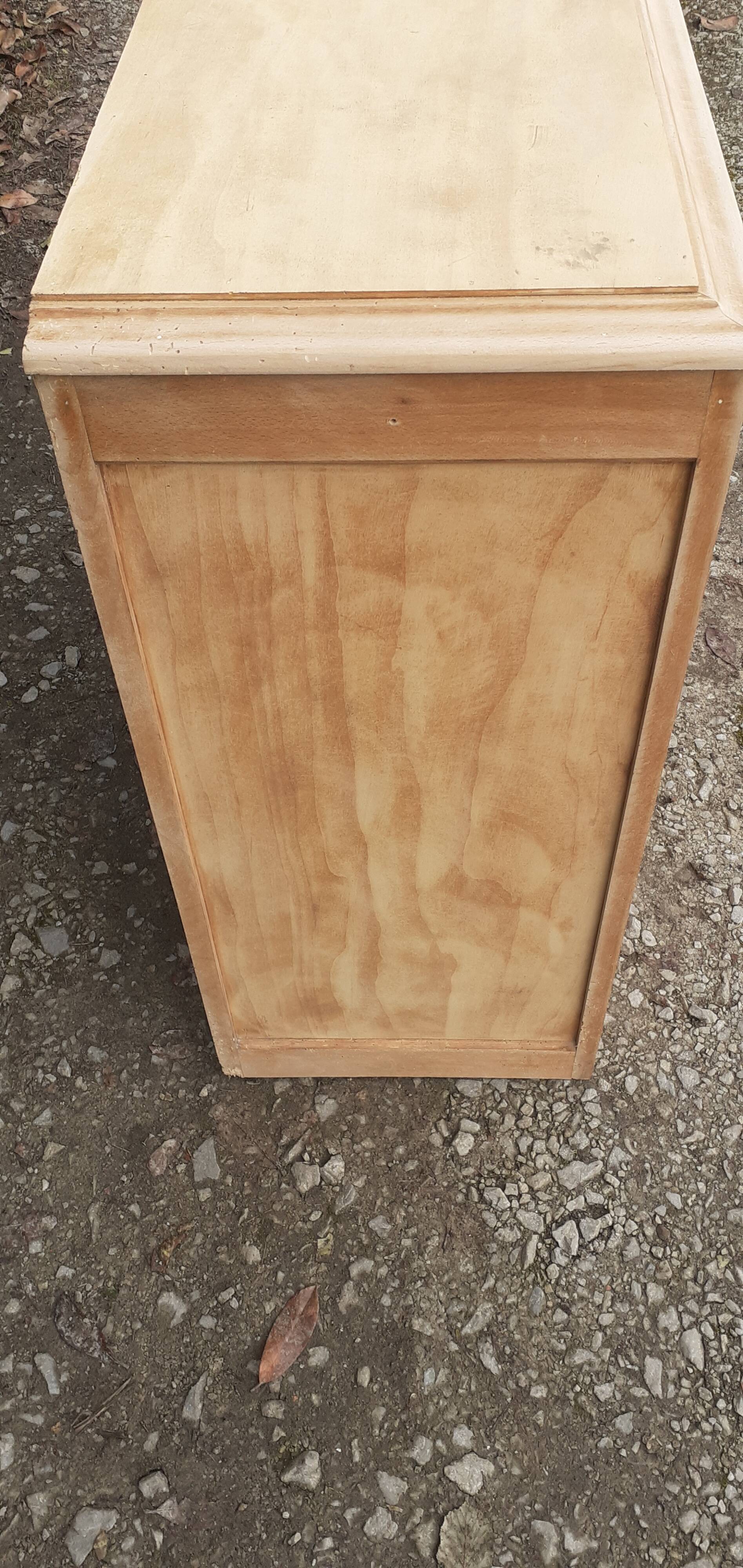 Parisian art deco sideboard 2 doors 2 drawers beech raw wood