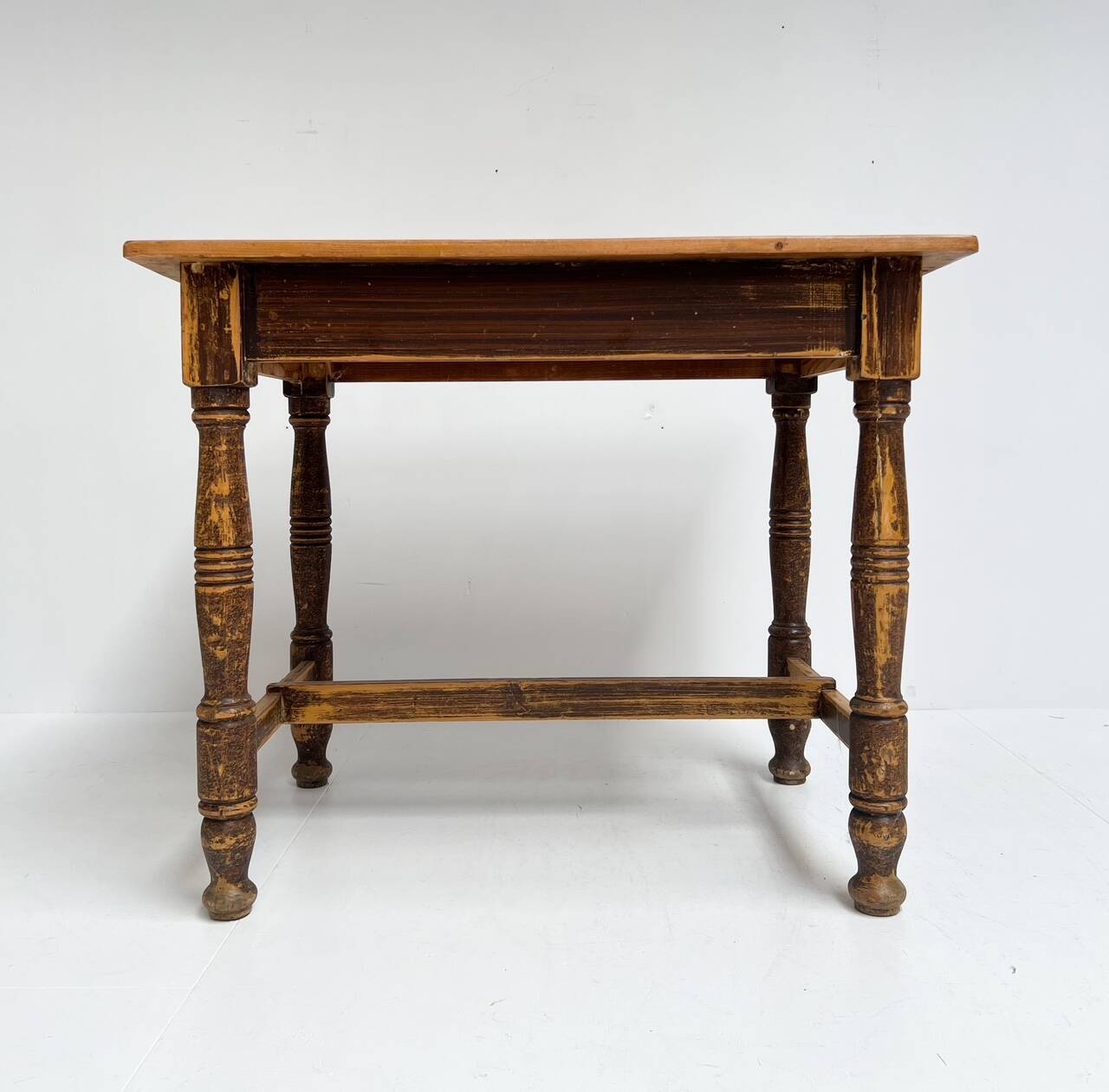 Brocante brown dining table, 1970's