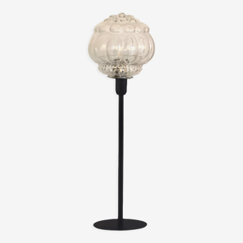 Vintage table lamp with bubbled glass globe