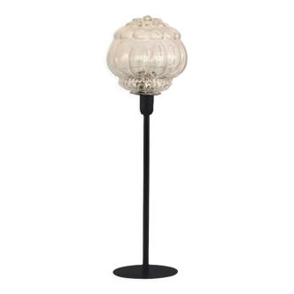 Vintage table lamp with bubbled glass globe