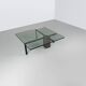 KW-1 glass and travertine coffee table by Hank Kwint for Metaform 1980s