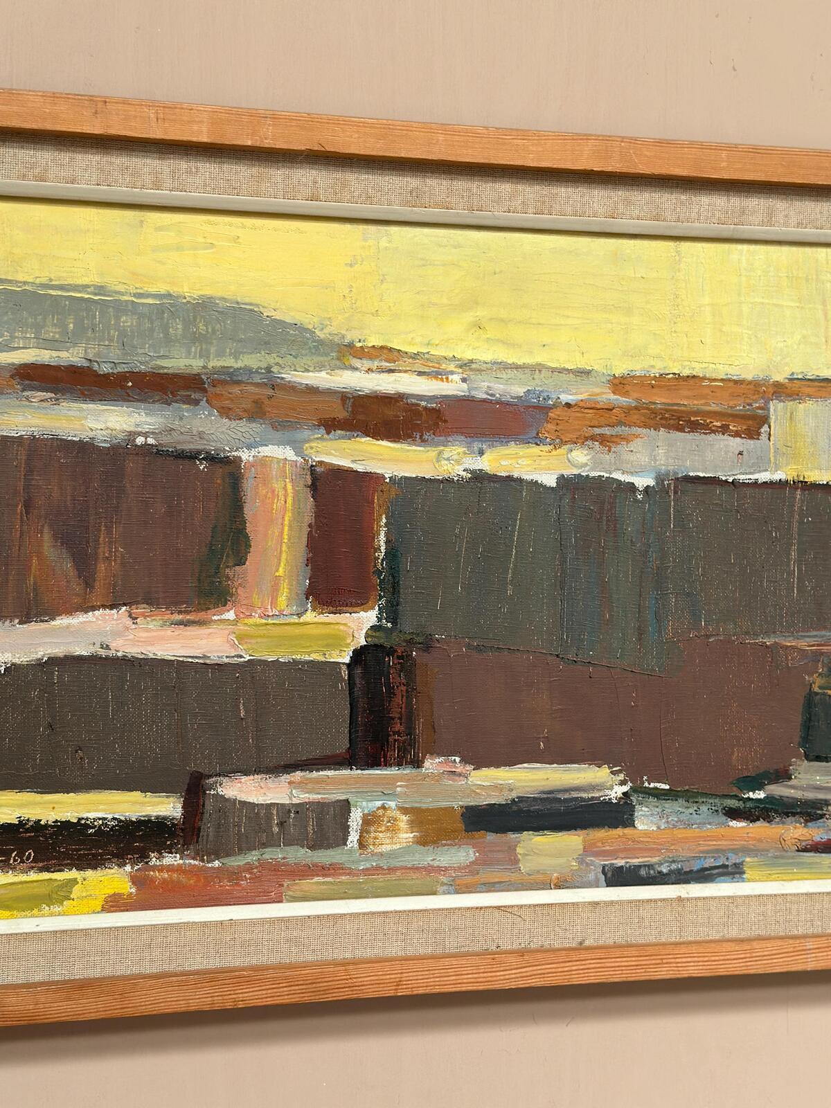Swedish Oil on Canvas – “Abstract Composition” by Karl Axel Gadd