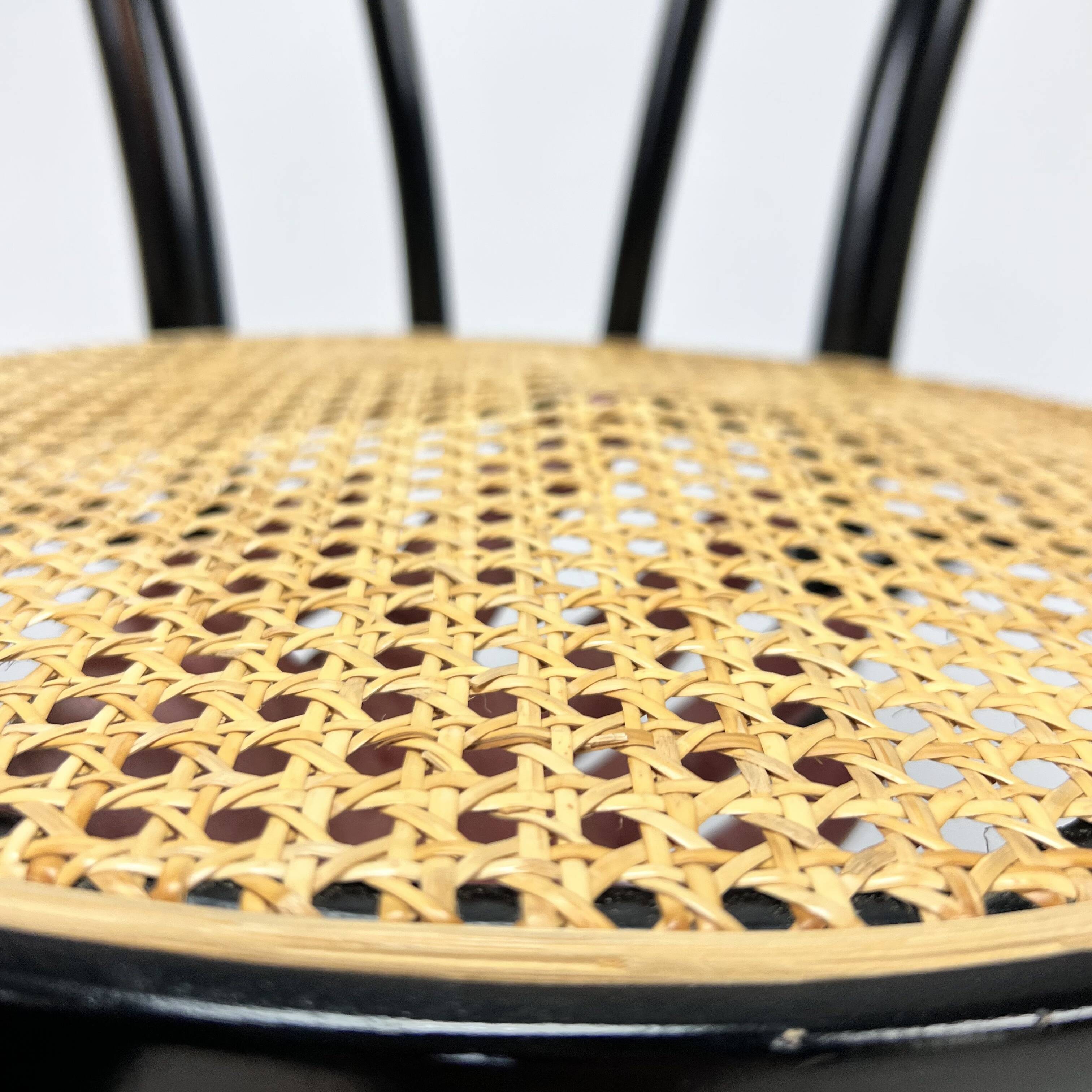Set of 4 Bentwood and Cane Cafe Dining Chairs, 1990s