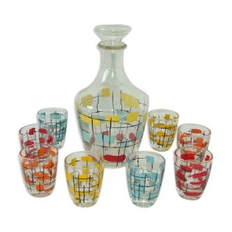 Service carafe & 8 verres des années 50