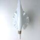 "Calla Lily" leaf-shaped wall sconce, Murano glass & gilt brass, Italy, circa 1970s