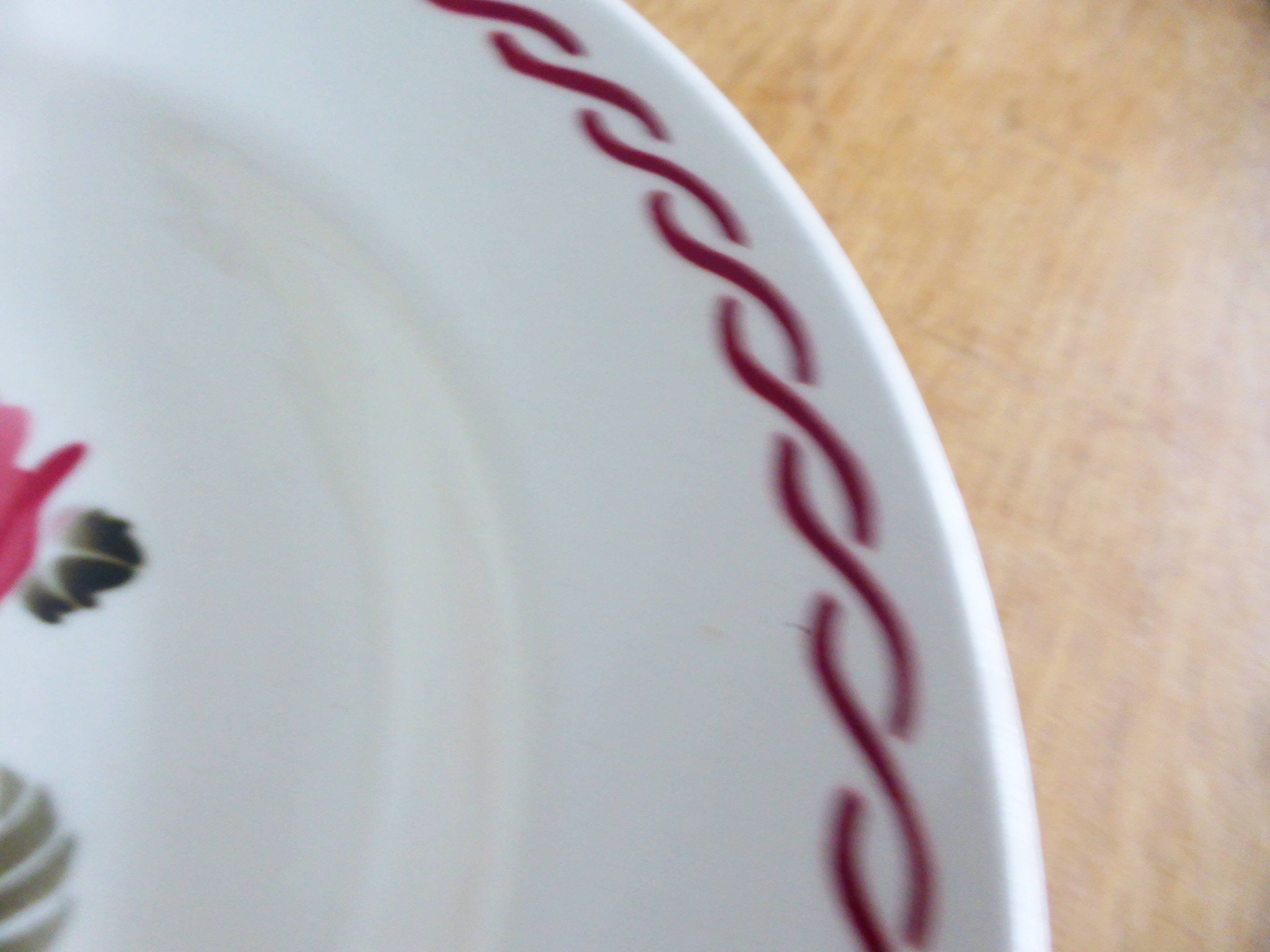 1 vintage Badonviller soup plate, Germaine pattern