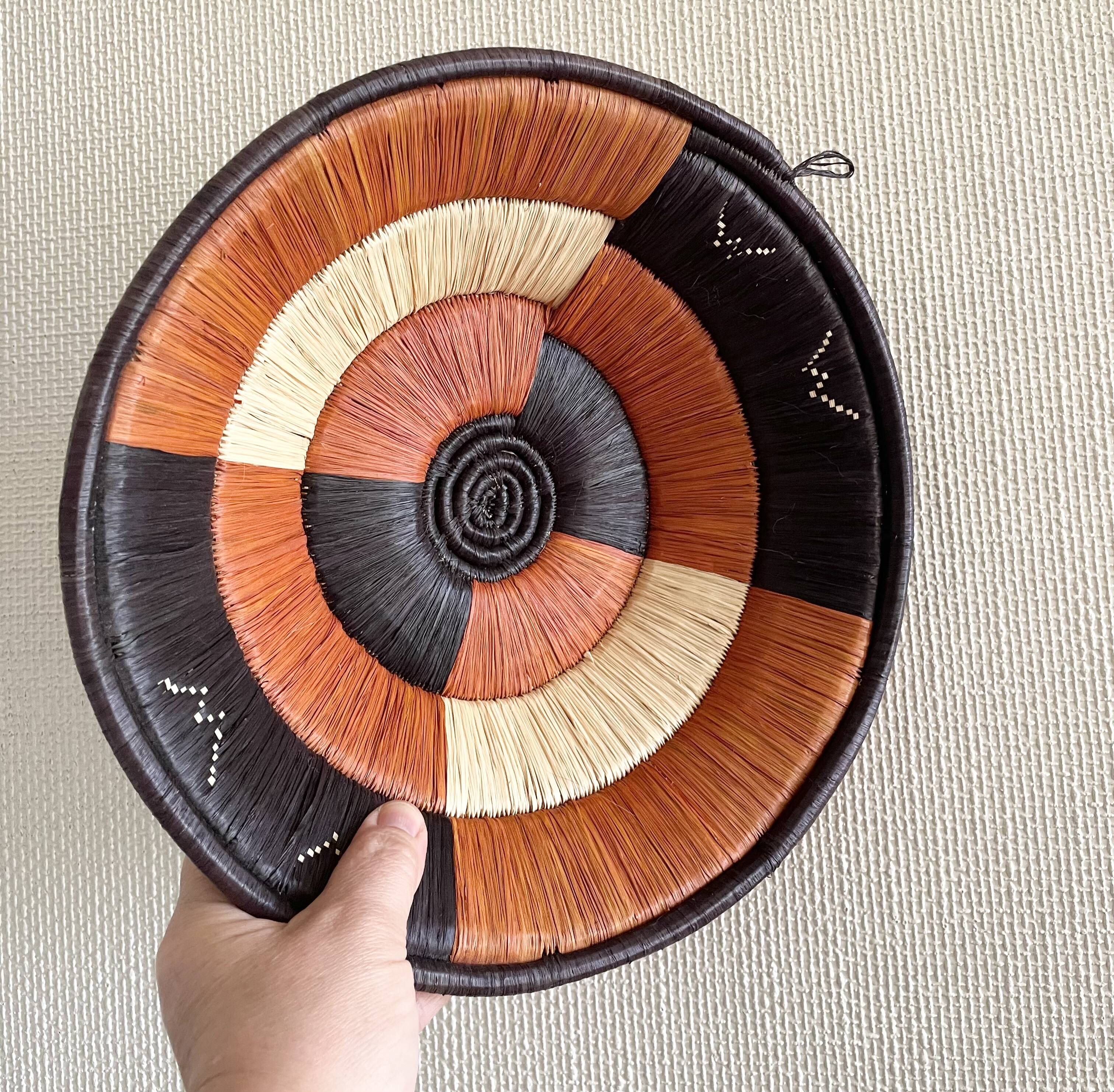 Vintage woven raffia basket