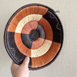 Vintage woven raffia basket