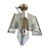 Chrome brass chandelier and cut crystal