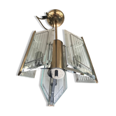 Chrome brass chandelier and cut crystal