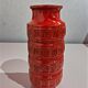 Vintage geometric red ceramic vase Scheurich WG
