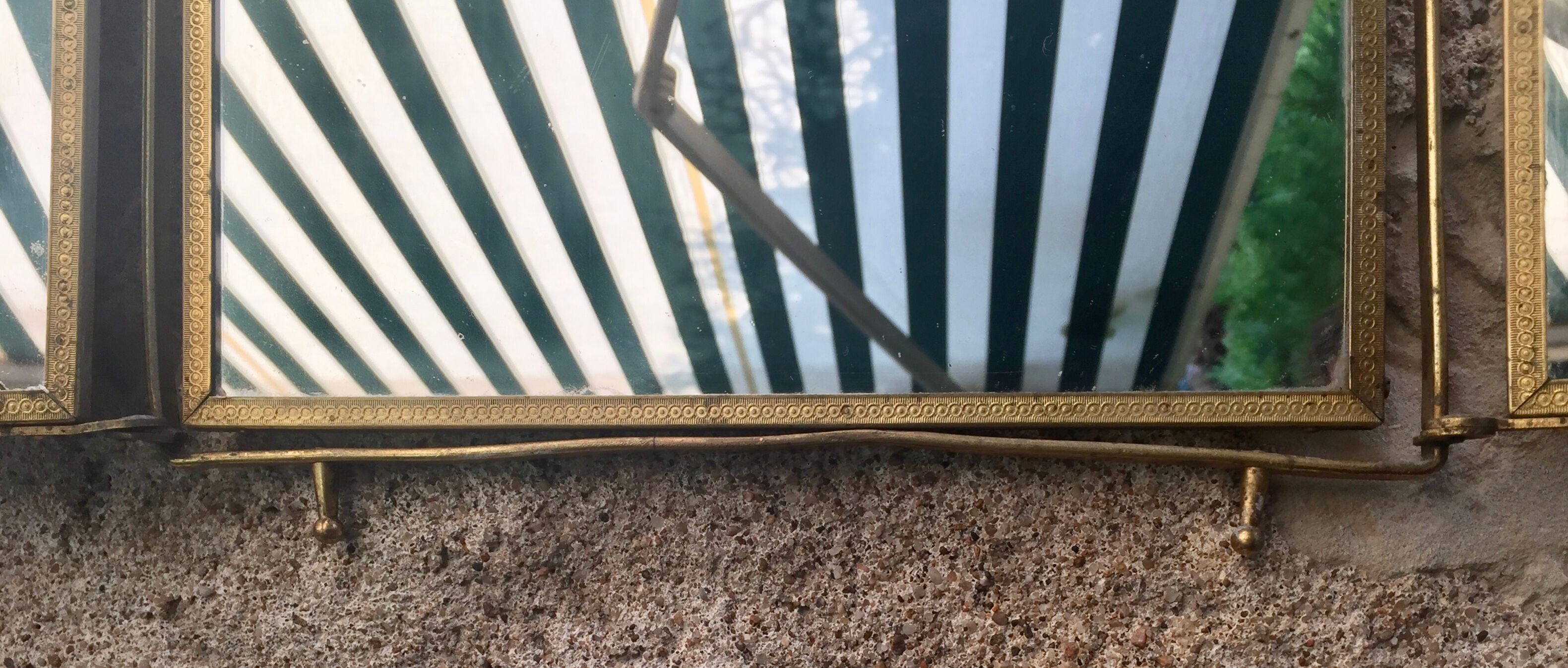 Triptych mirror with pediment around 1900 - 30,5 x 24,5 cm