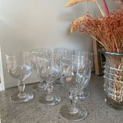 Set of 6 large Baccarat crystal wine glasses, balloon model