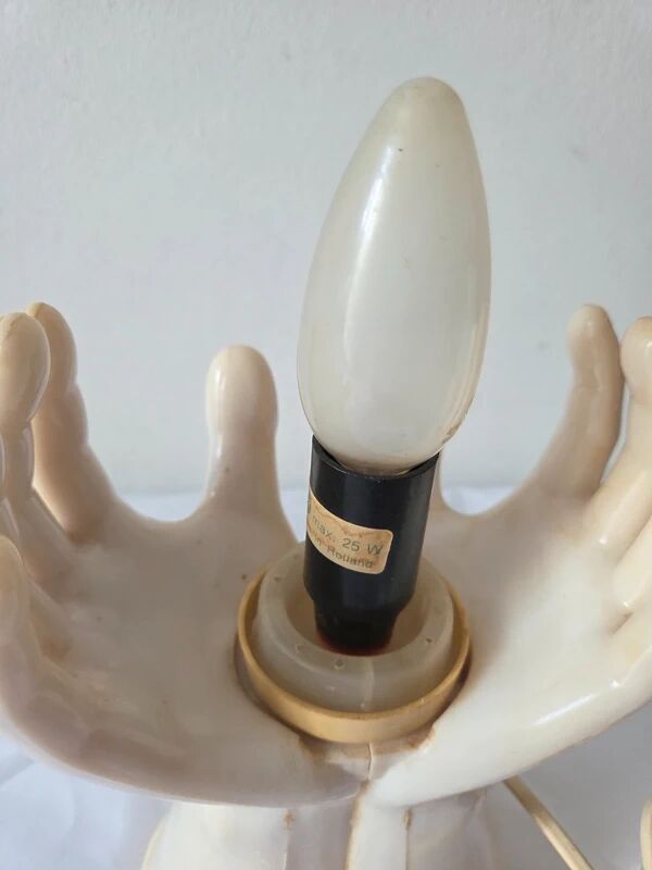 1980s wall lamp vintage ceramic and plastic wall lamp