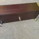 Low design TV unit XXL Dark wood wenge & chrome metal 120cm