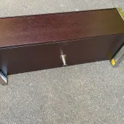Low design TV unit XXL Dark wood wenge & chrome metal 120cm