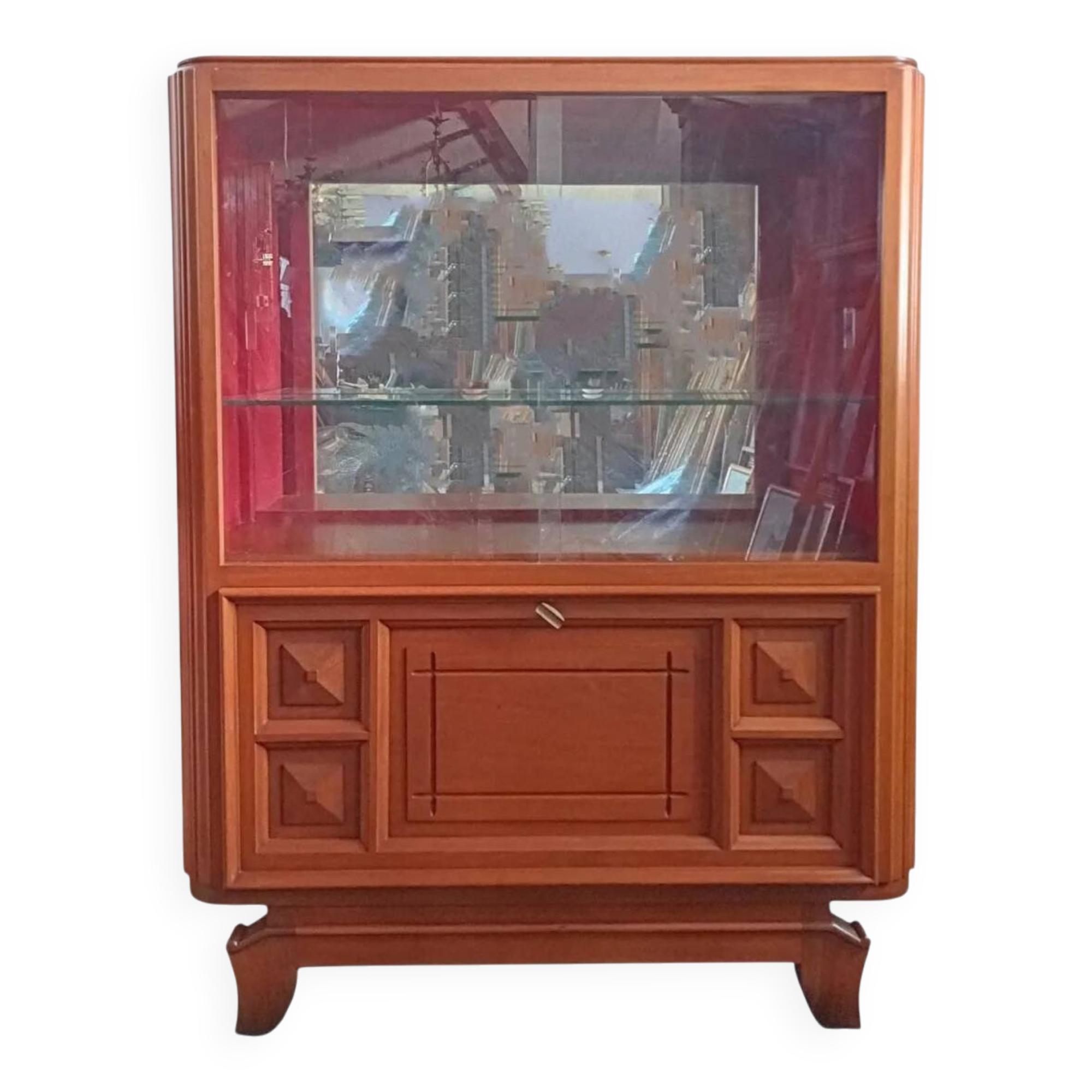 Art Deco display cabinet in walnut