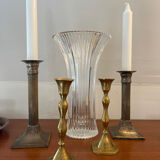 Pair of brass candle holders