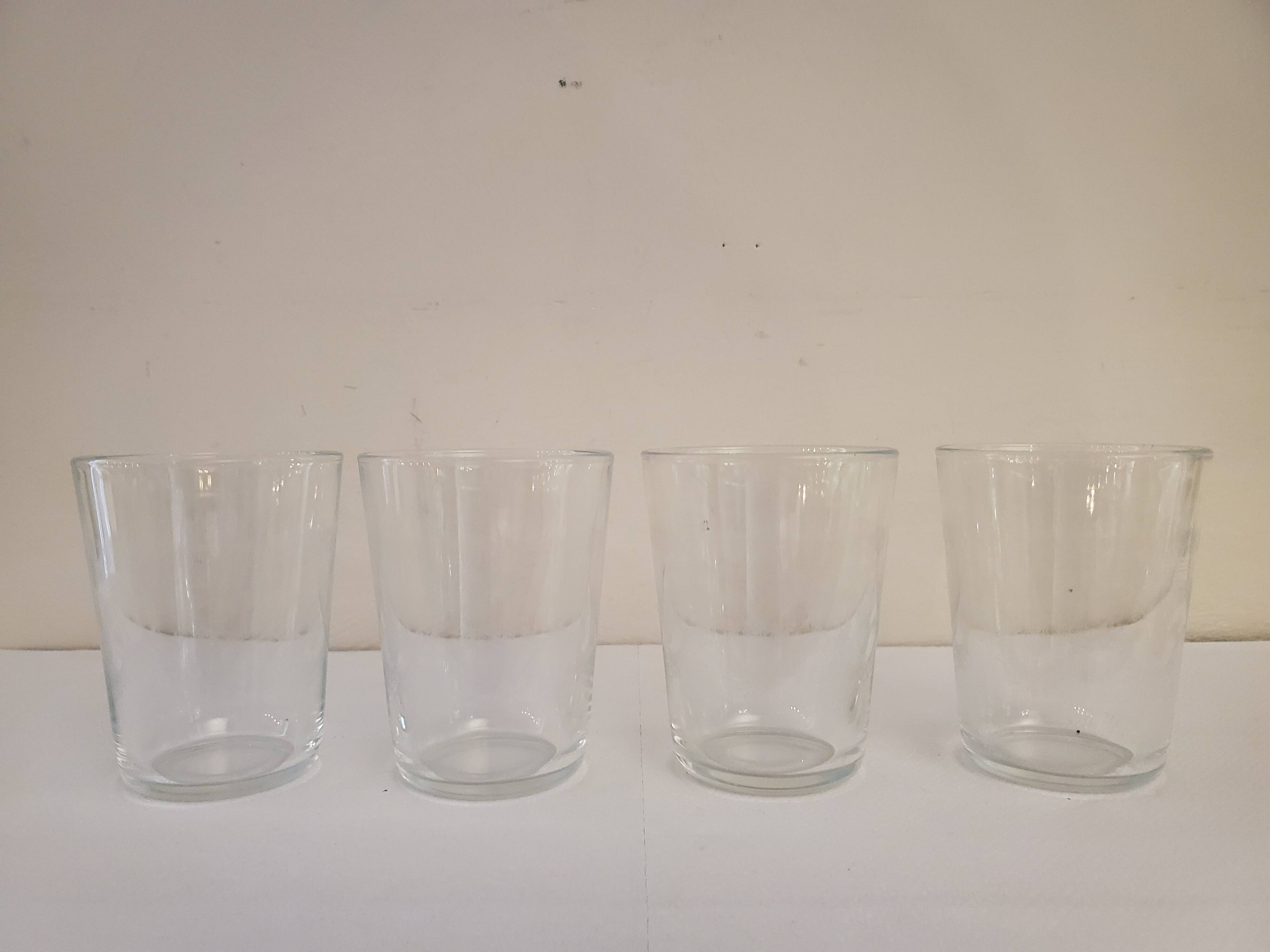 4 chiseled water glasses decoration arabesques and scrolls