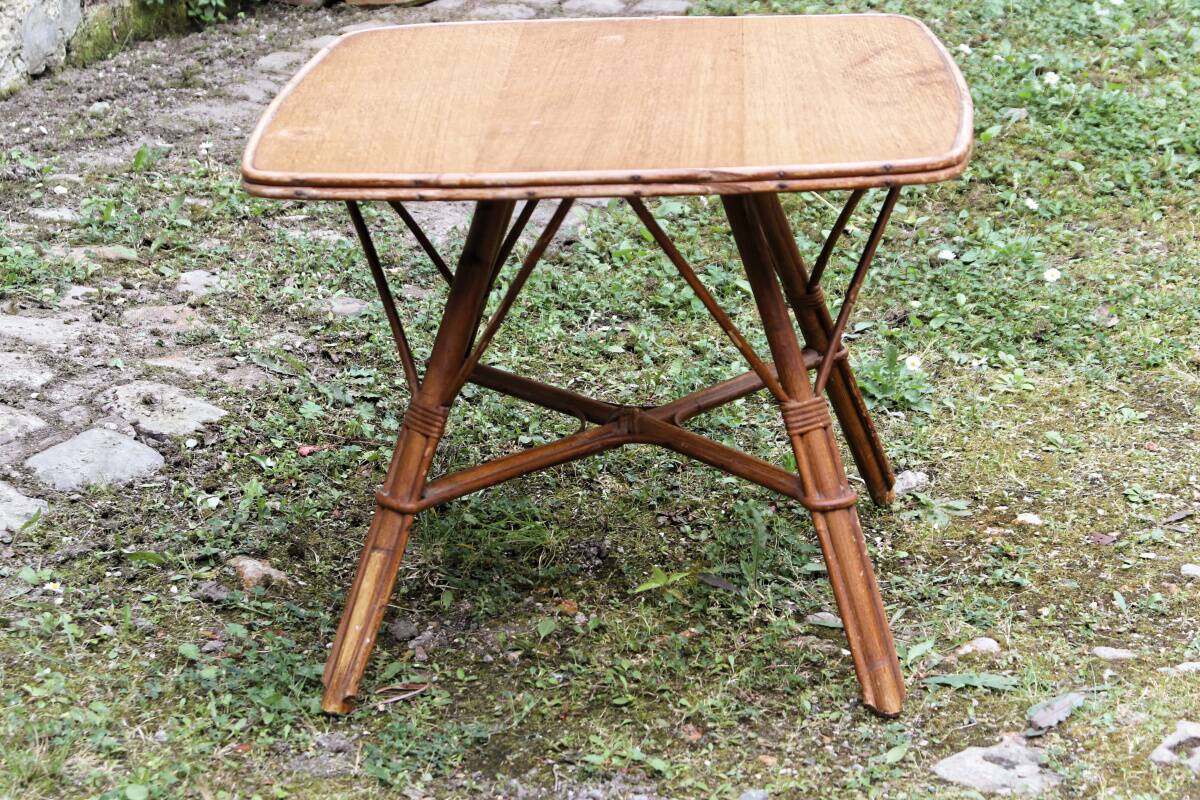 Square rattan coffee table