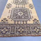 Distressed turkish runner 350x75 cm wool vintage tribal rug