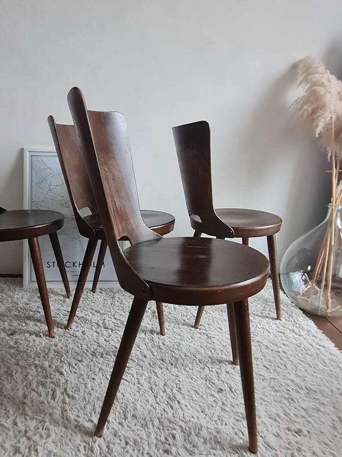 Set of 4 Scandinavian chairs from the 1960s.