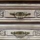 Aero-blasted solid oak wardrobe - Louis XV style