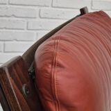 1970s, Scandinavian design, lounge chair, original very good condition, brown leather.