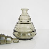 Art deco Glass Carafe with six glasses,Bohemia,1930's.
