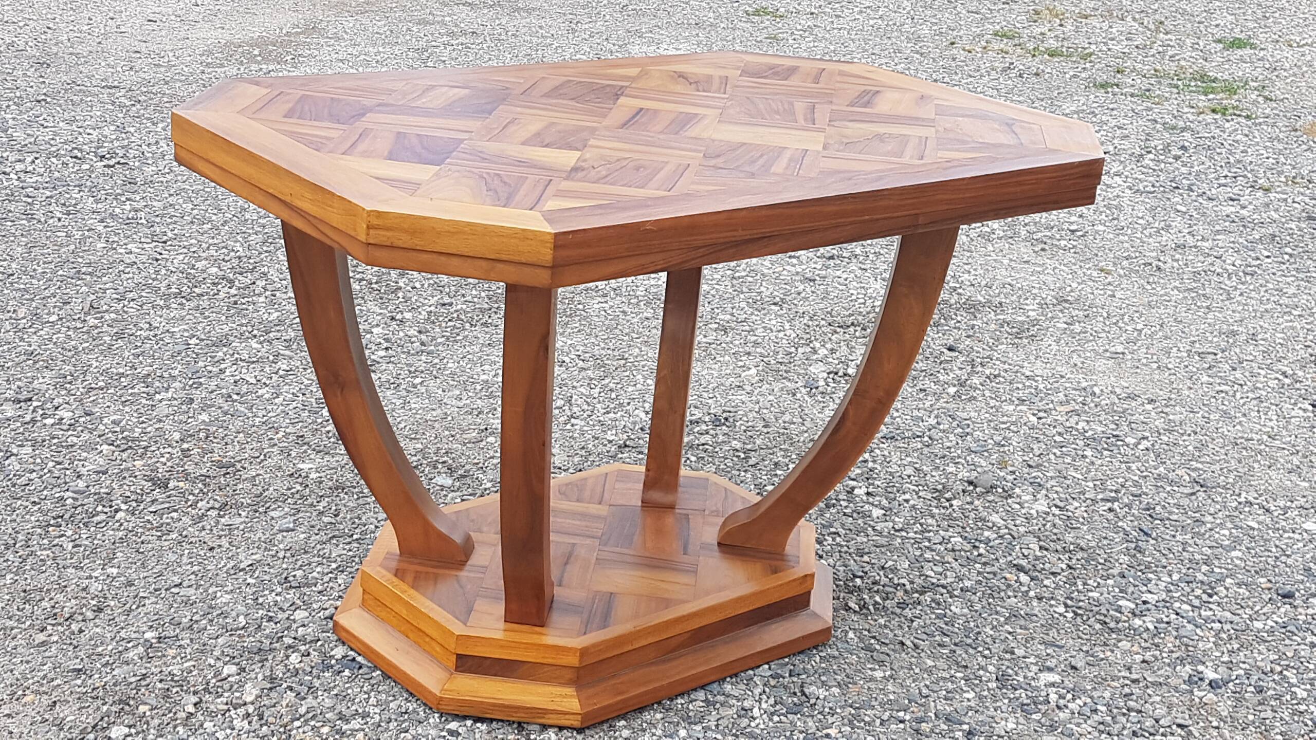 Beautiful Art Deco table in branded wood