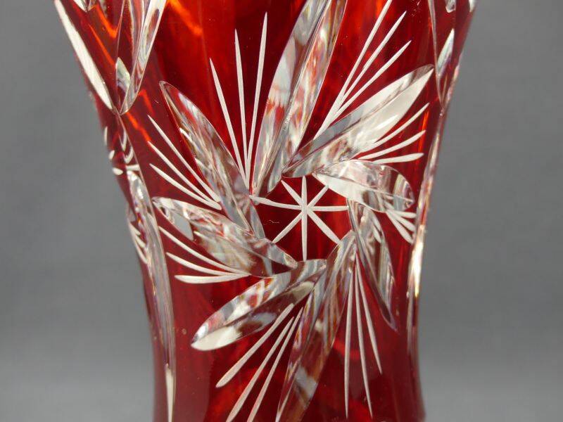 Cut crystal vase from Bohemia