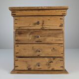 Rustic Primitive Natural Pine Small Apothecary Chest, 1940s