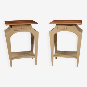 Pair of Italian design bedside tables from the 80s
