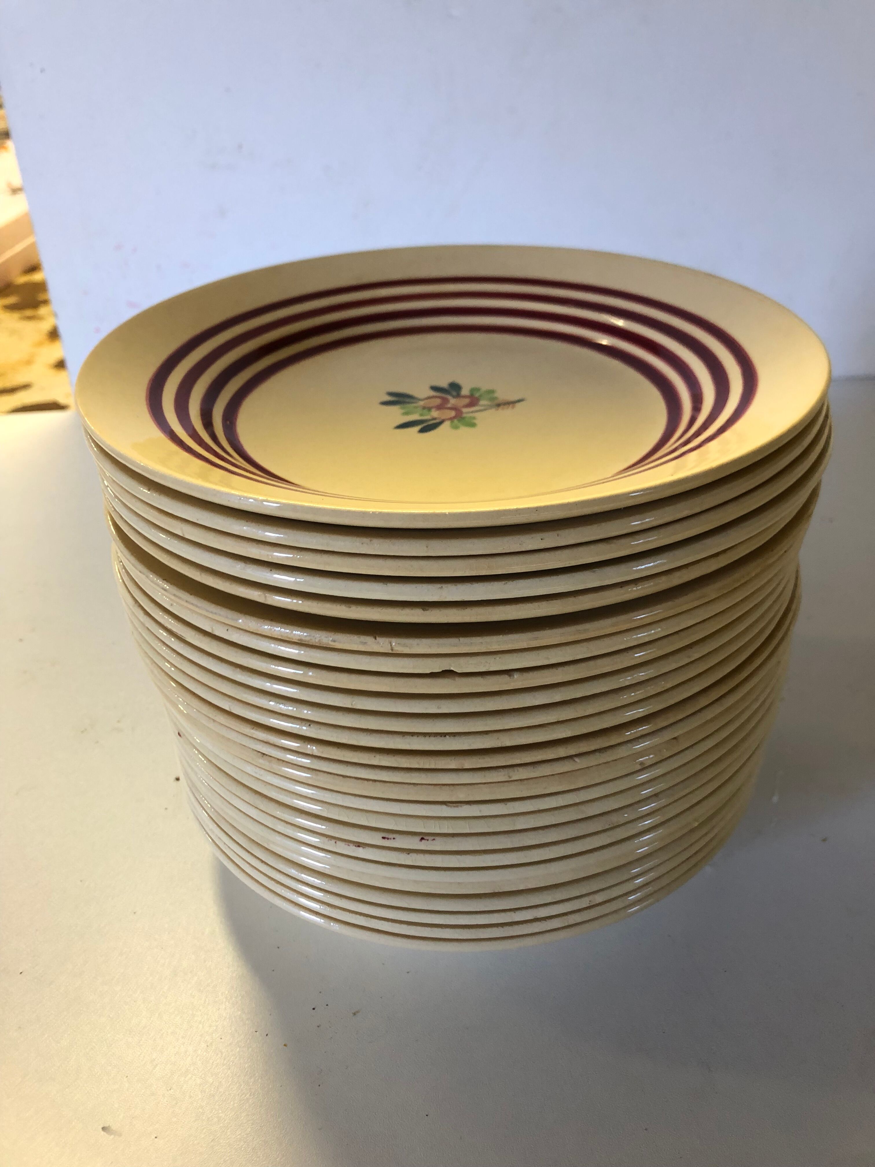 24 hollow faience plates by GIEN