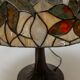 Tiffany-style table lamp with stained glass shade