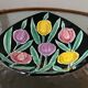 Vintage glazed ceramic trinket tray "The Tulips"