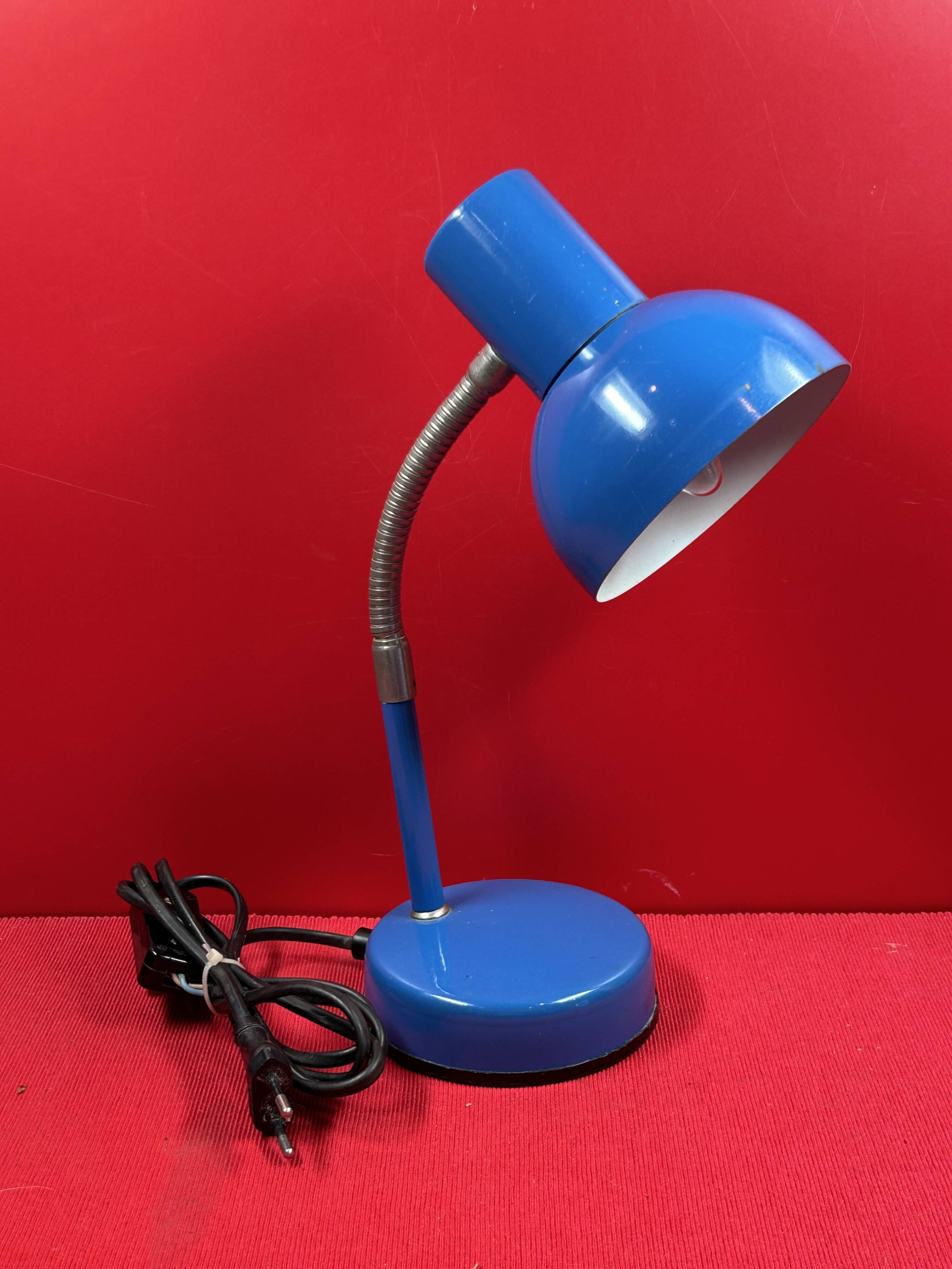 Vintage Klein Blue Desk Lamp by Veb Narva, 1950s/1960s