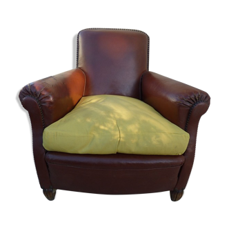 Club armchair imitation leather to restore