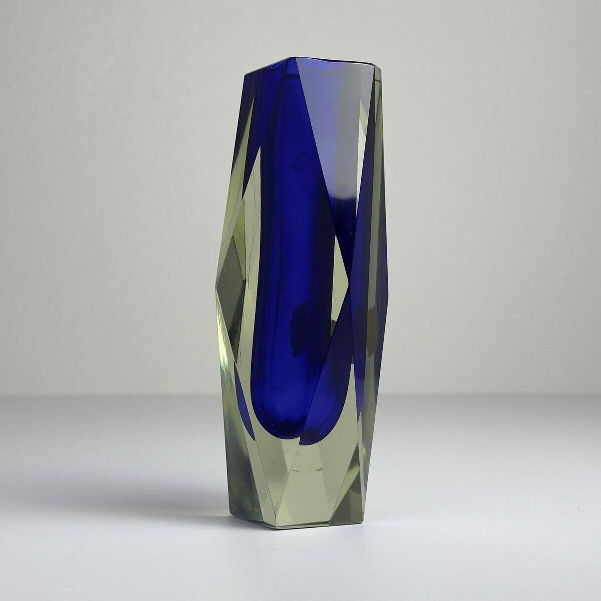 Murano Blue Sommerso Vase, Vintage, Italy, 1970s