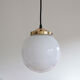 Suspension globe old ball lampshade opaline glass white vintage luminaire school 1950