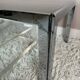 Table basse chromée et verre fumé années 70