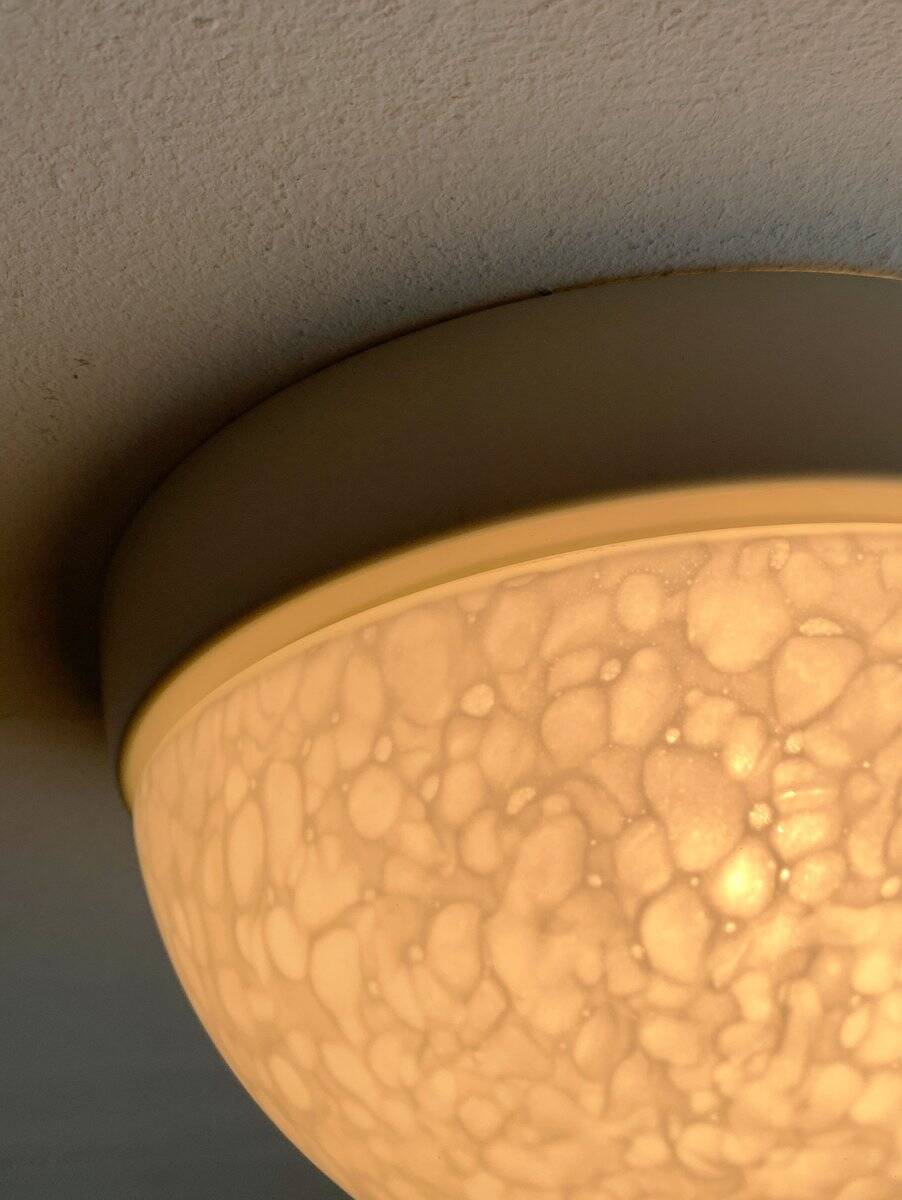 Suspension or wall lamp moon in glass from the vintage German space era by Peill & Putzler, 1970s.