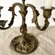 Pair of antique bronze candlesticks at the end of the table XIXth