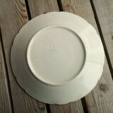 Old decorative plate in barbotine by luneville cherry motif