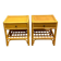Pair of vintage bamboo & wood nightstands with drawer, 1970s