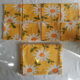 Set yellow tablecloth marguerite pattern and 8 vintage napkins