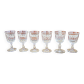 6 verres à pied en cristal style gondole de baccarat (?) h 10,5 cm
