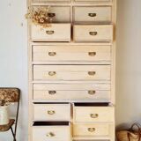 Craft furniture haberdashery - tall patinated chest of drawers - XXL chest of drawers